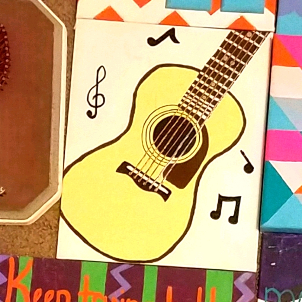 Hand painted canvas | Guitar | Music